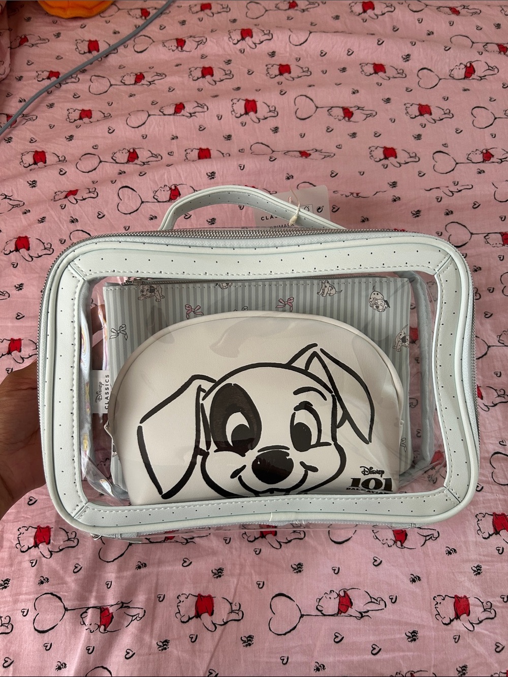 101 Dalmatian White Clear Vinyl Travel Pouch